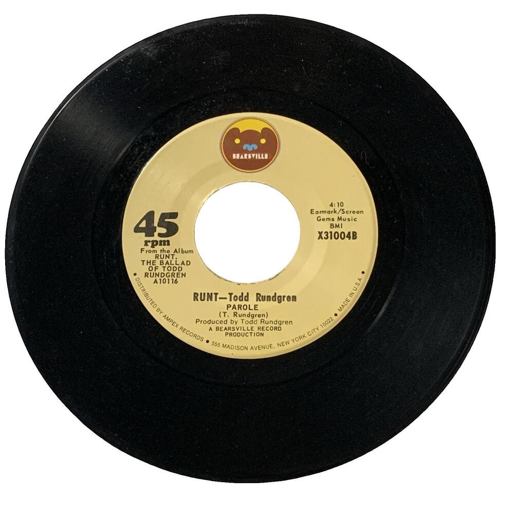 Todd Rundgren - Runt 45 RPM Vinyl Record - Picture 2 of 3